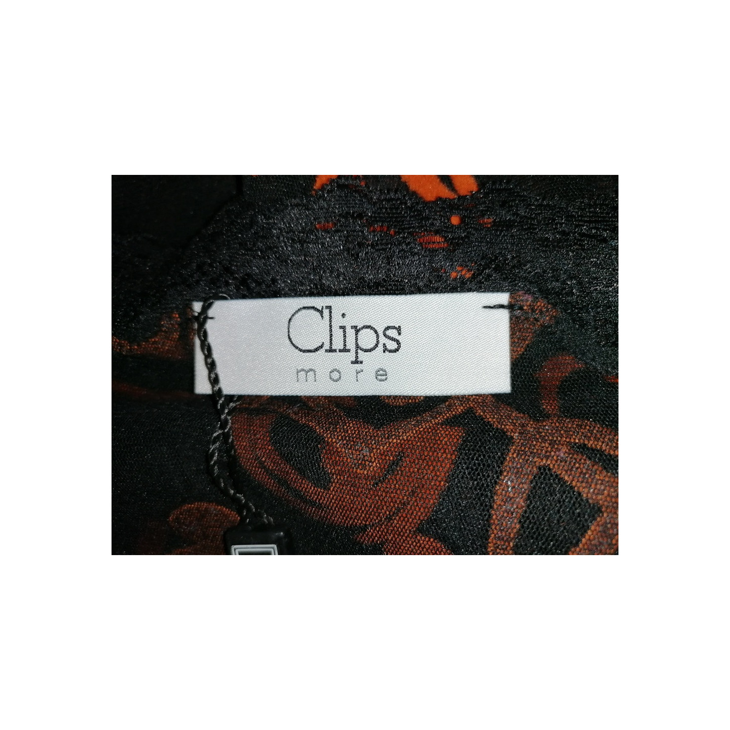 Clips More Deadstock Y2K Top maille imprimée & dentelle