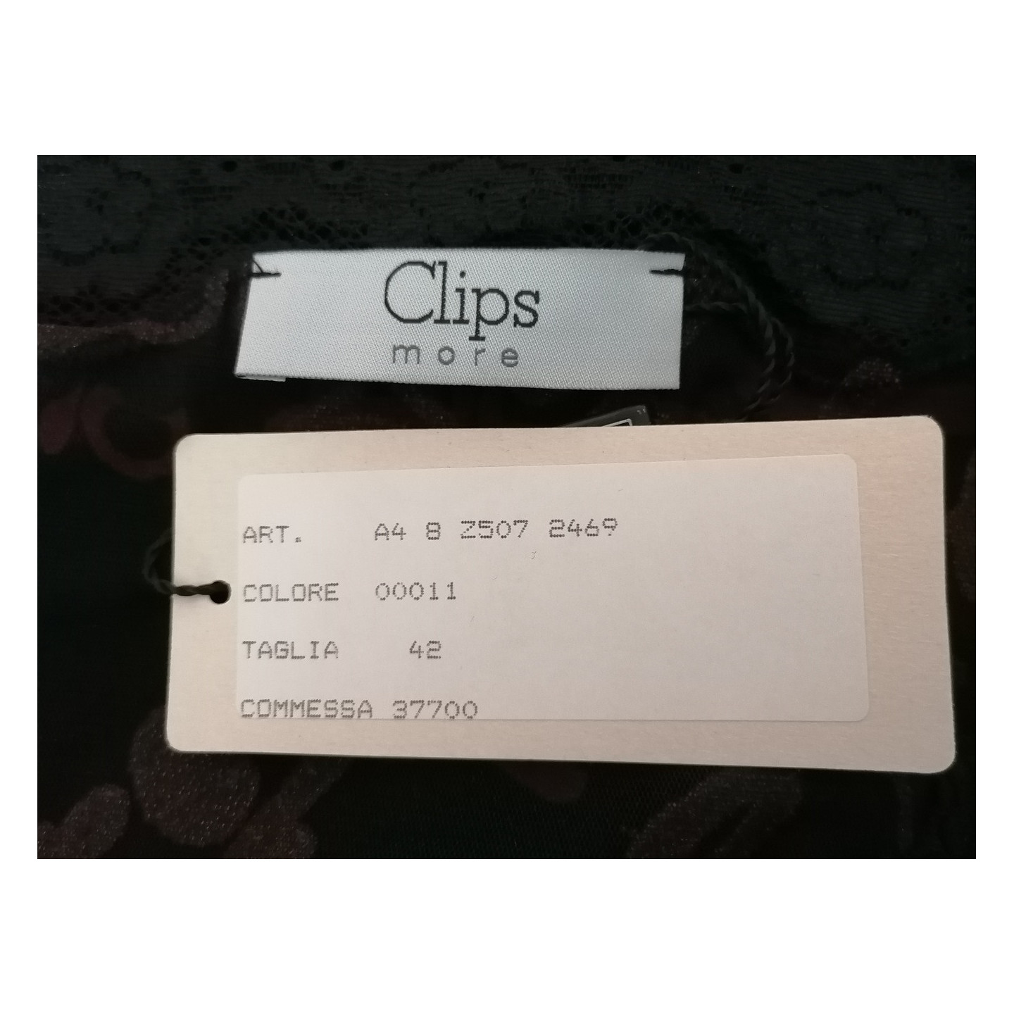 Clips More Deadstock Y2K Top maille imprimée & dentelle