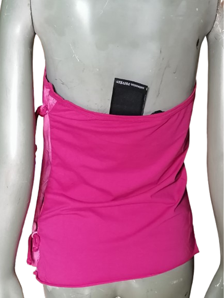 Top Bandeau Collection Privée Deadstock Y2K Fuchsia & Cuir