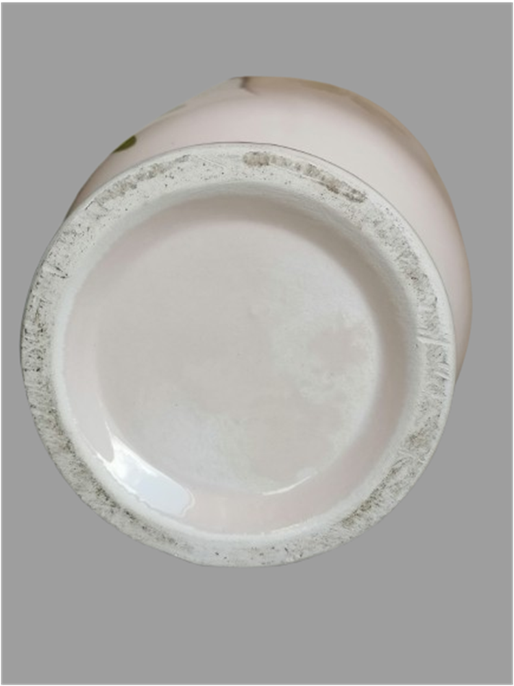 Grand vase ancien en porcelaine à décor floral polychrome peint à la main – 39 cm