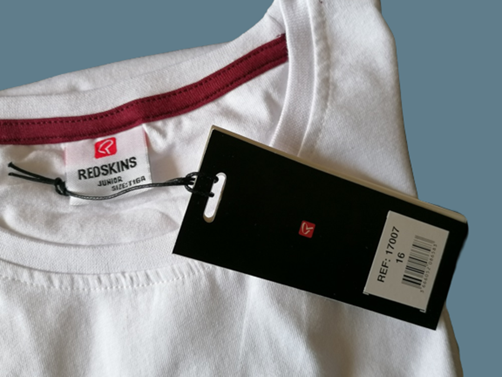 T-shirt enfant blanc Redskins Junior, broderie “84 Athletics”