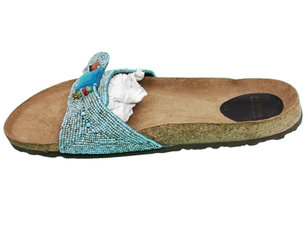 Malìparmi – Sandales vintage en cuir et ornements turquoise | Made in Italy – T.41