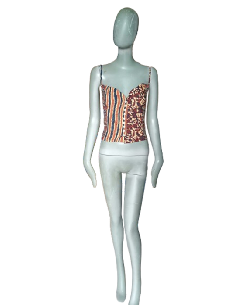 Rare top corset patchwork M.P. by Annalisa Paresi en 100 % rayon