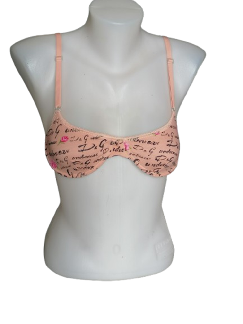 D&G Underwear Archive Y2K – Soutien-gorge Deadstock Rose Logo All Over
