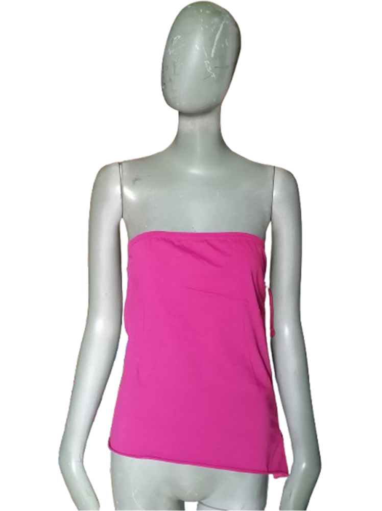 Top Bandeau Collection Privée Deadstock Y2K Fuchsia & Cuir
