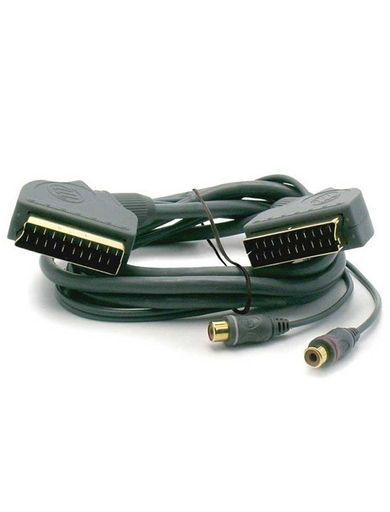 Câble METRONIC Péritel Mâle/Mâle 1,20 m + 2 RCA Femelles Audio Hi-Fi