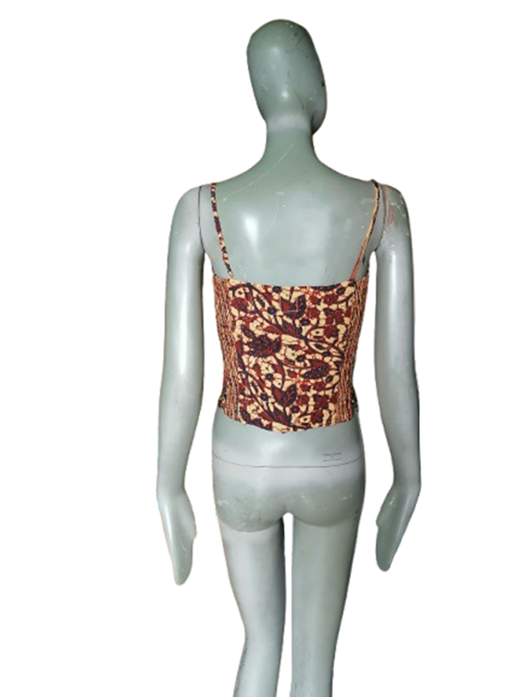 Rare top corset patchwork M.P. by Annalisa Paresi en 100 % rayon