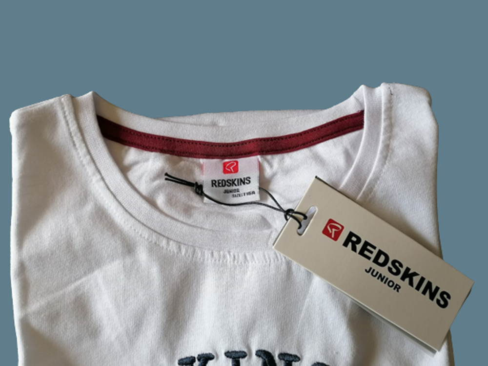 T-shirt enfant blanc Redskins Junior, broderie “84 Athletics”