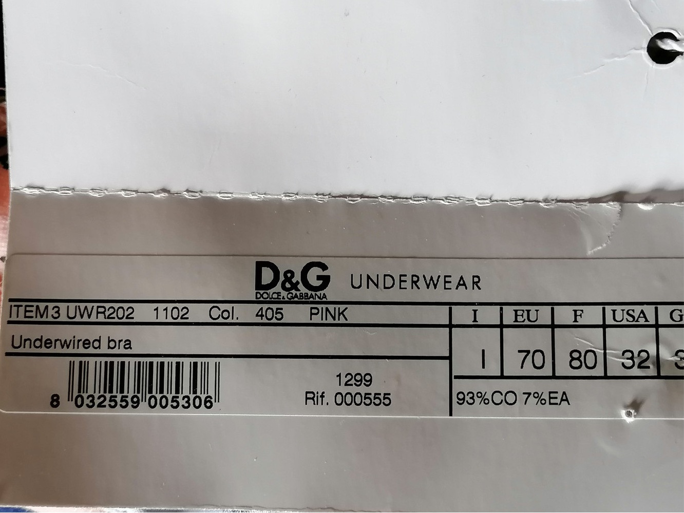 D&G Underwear Archive Y2K – Soutien-gorge Deadstock Rose Logo All Over