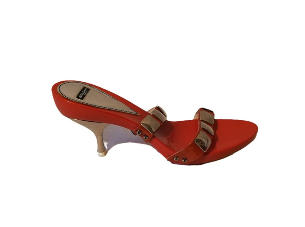 Baldan Italy – Sandales vintage années 90 – Cuir rouge verni – Deadstock – T.37