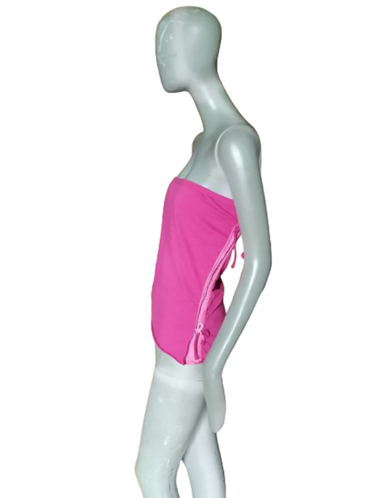Top Bandeau Collection Privée Deadstock Y2K Fuchsia & Cuir