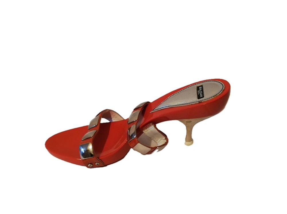 Baldan Italy – Sandales vintage années 90 – Cuir rouge verni – Deadstock – T.37